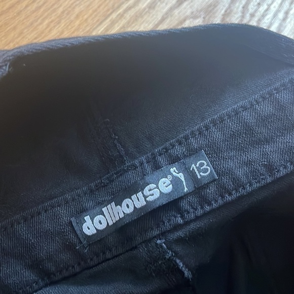 🆕 DOLLHOUSE Distressed Black Overall Pants SIZE 13 - Picture 7 of 8
